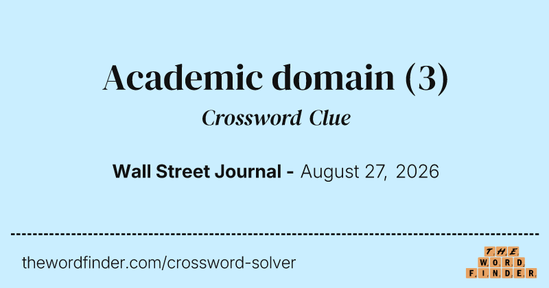 Academic domain crossword clue image