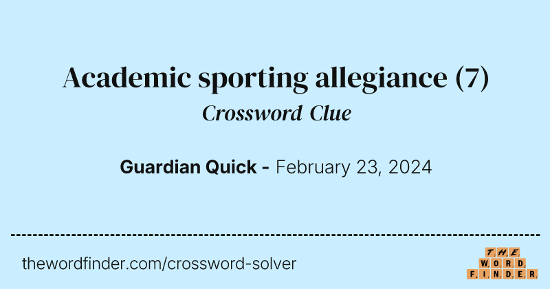 Academic sporting allegiance crossword clue image