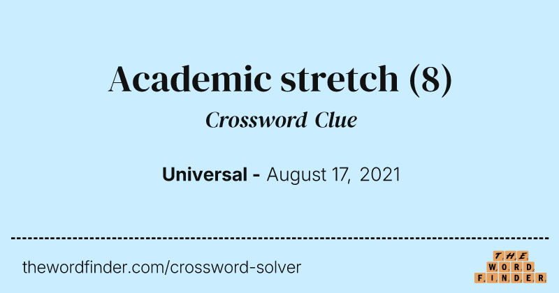 Academic stretch crossword clue image