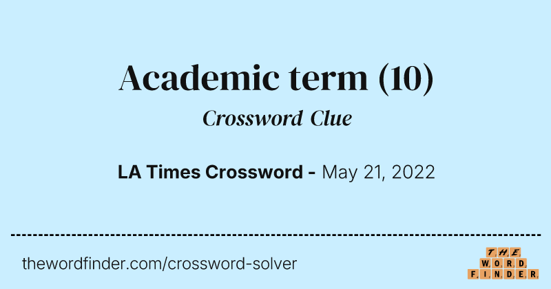 Academic term crossword clue image
