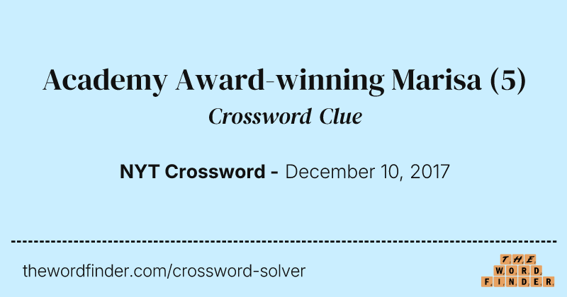 Academy Award-winning Marisa crossword clue image