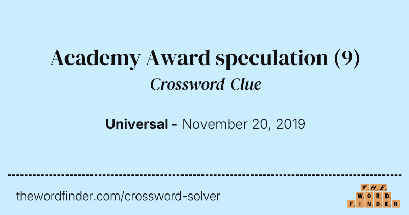 Academy Award speculation crossword clue image