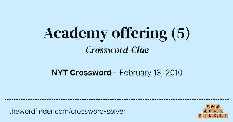 Academy offering crossword clue image