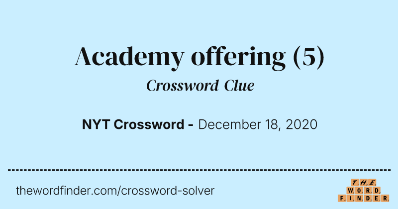 Academy offering crossword clue image