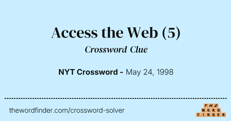 Access the Web crossword clue image