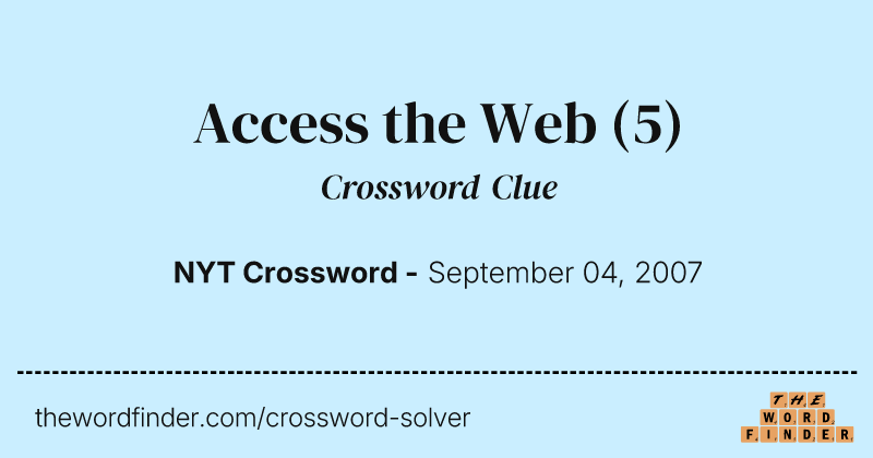 Access the Web crossword clue image
