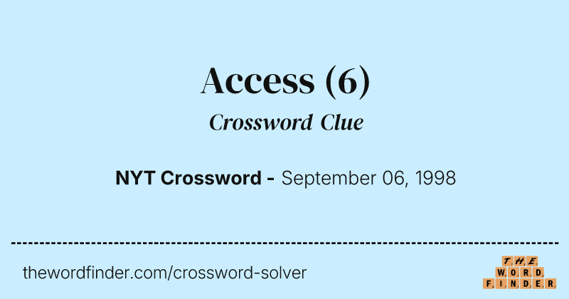 Access crossword clue image