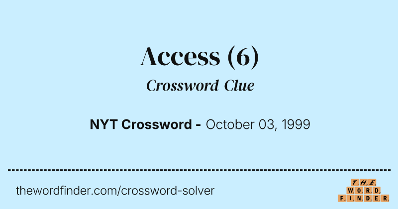 Access crossword clue image