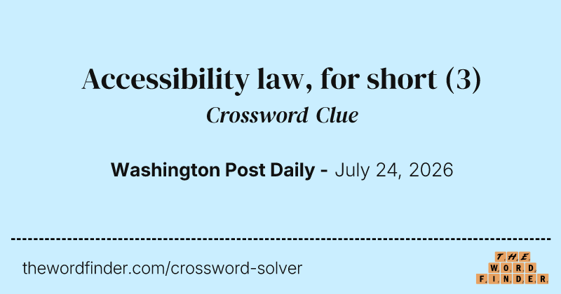Accessibility law, for short crossword clue image