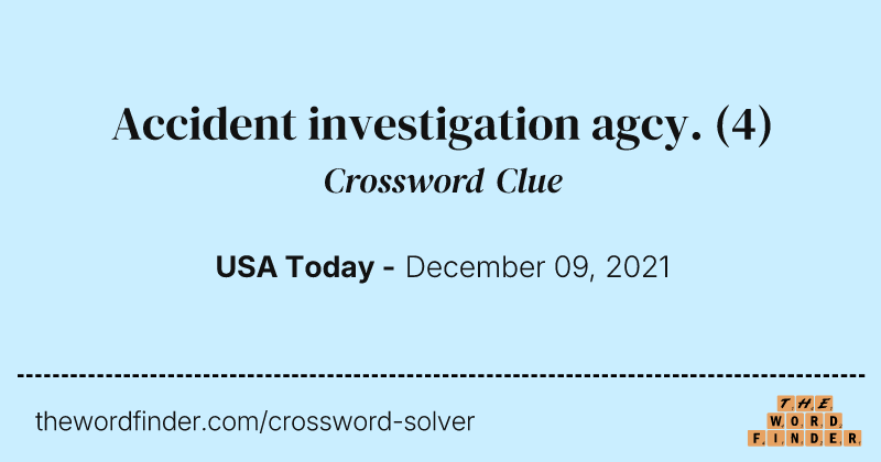 Accident investigation agcy. crossword clue image