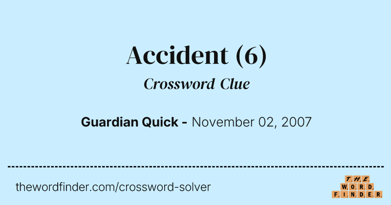 Accident crossword clue image