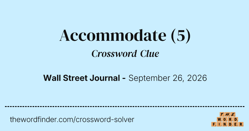 Accommodate crossword clue image