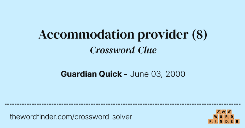 Accommodation provider crossword clue image