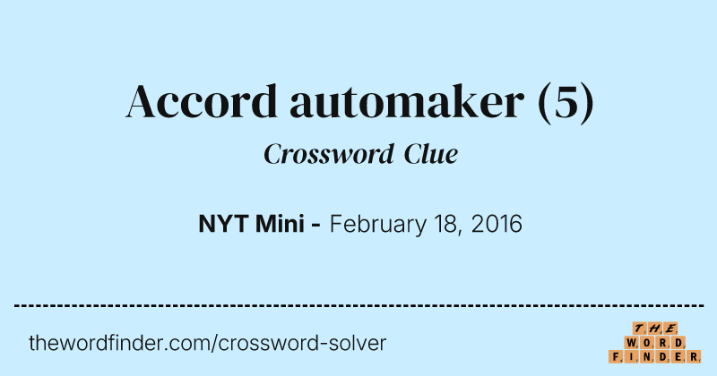 Accord automaker crossword clue image