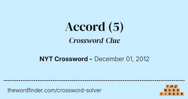 Accord crossword clue image