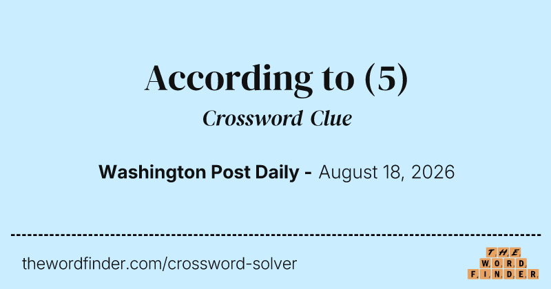 According to crossword clue image