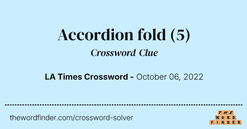 Accordion fold crossword clue image