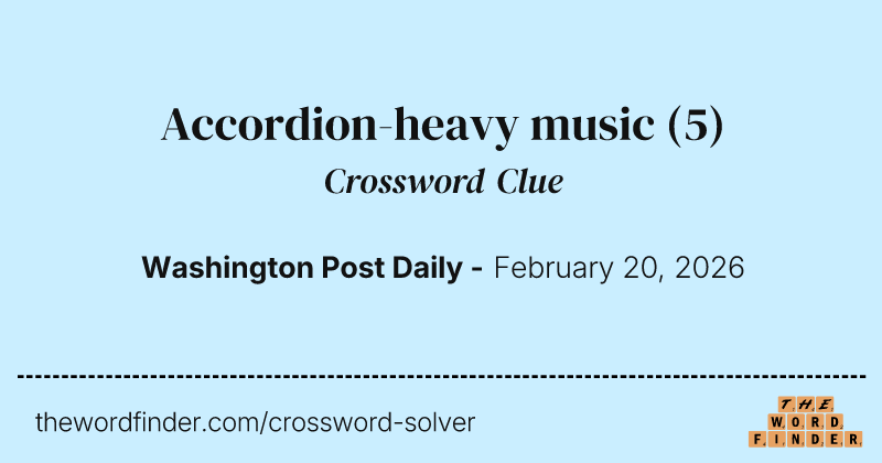Accordion-heavy music crossword clue image