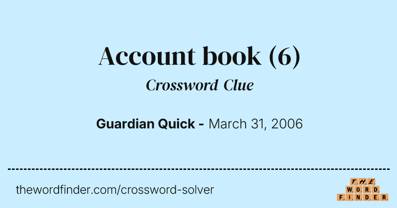 Account book crossword clue image