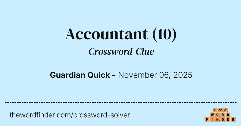 Accountant crossword clue image