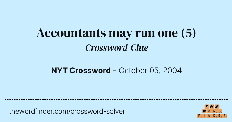 Accountants may run one crossword clue image