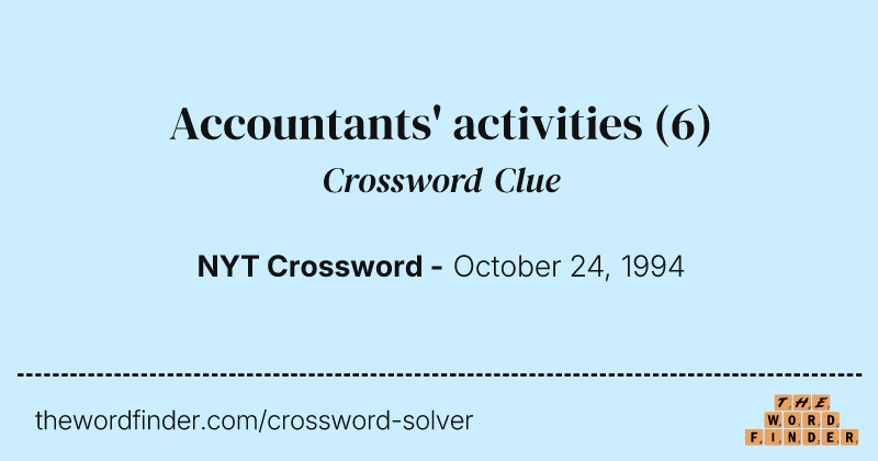 Accountants' activities crossword clue image