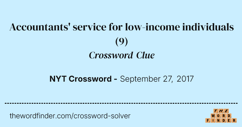 Accountants' service for low-income individuals crossword clue image