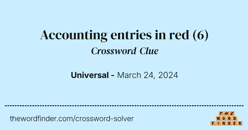 Accounting entries in red crossword clue image