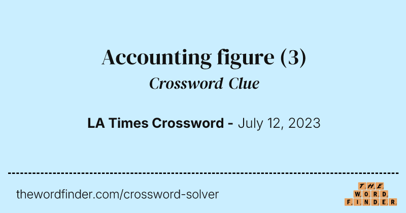 Accounting figure crossword clue image