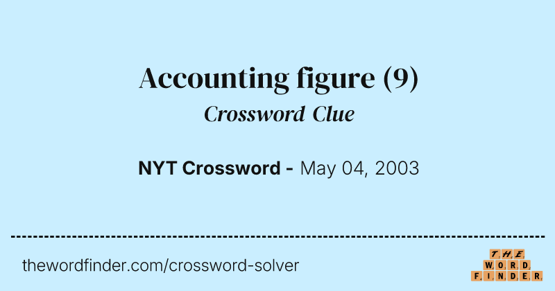 Accounting figure crossword clue image