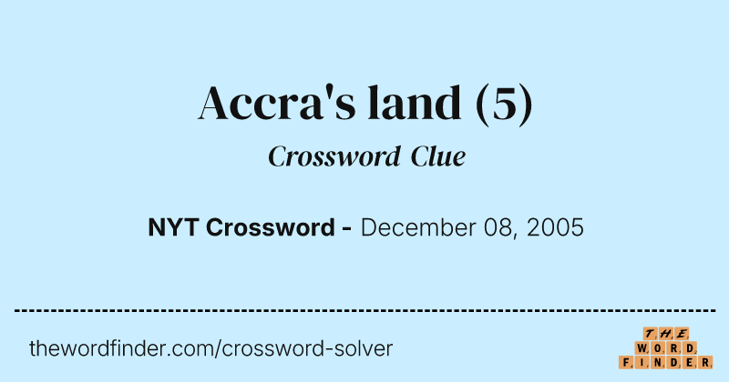 Accra's land crossword clue image