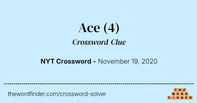 Ace crossword clue image
