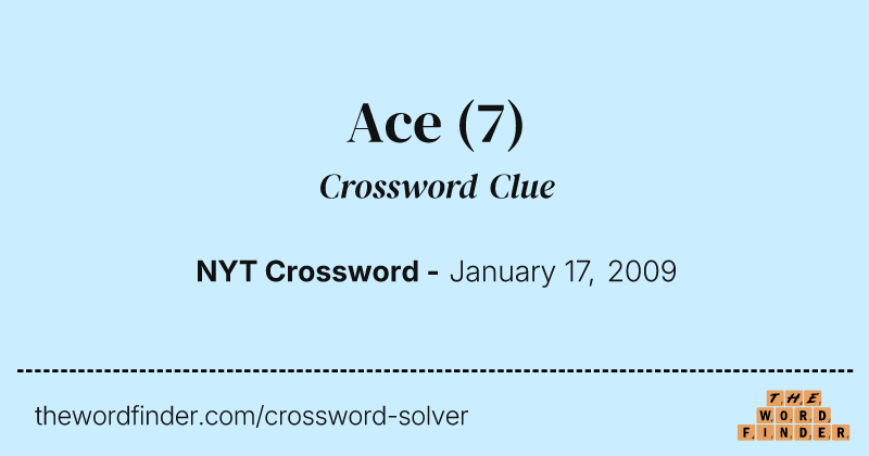 Ace crossword clue image