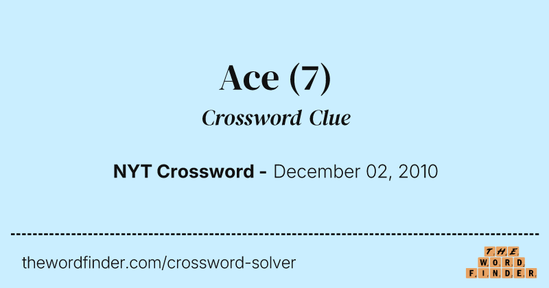 Ace crossword clue image