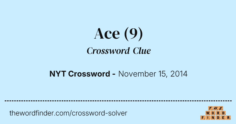 Ace crossword clue image