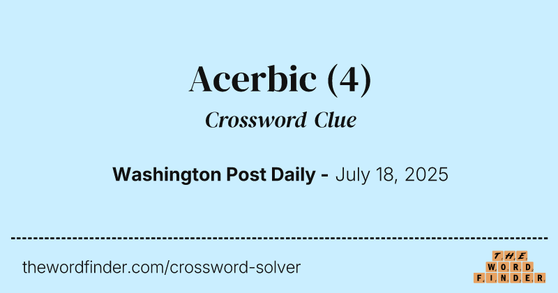 Acerbic crossword clue image