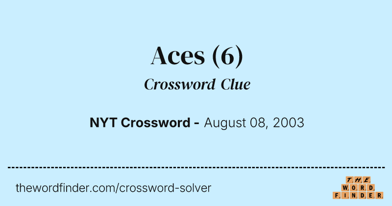 Aces crossword clue image
