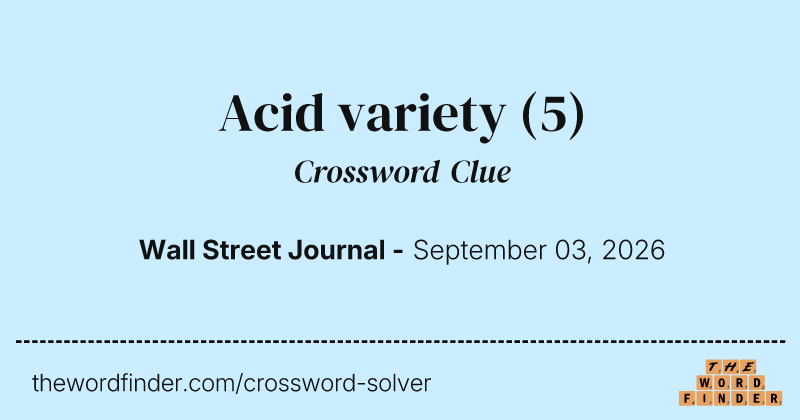 Acid variety crossword clue image