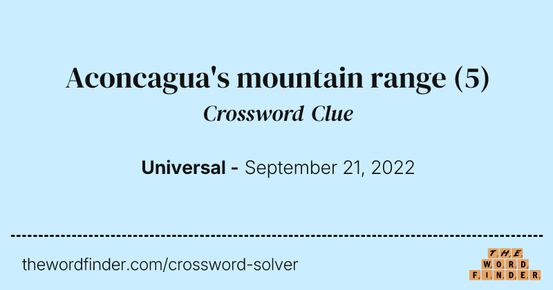 Aconcagua's mountain range crossword clue image
