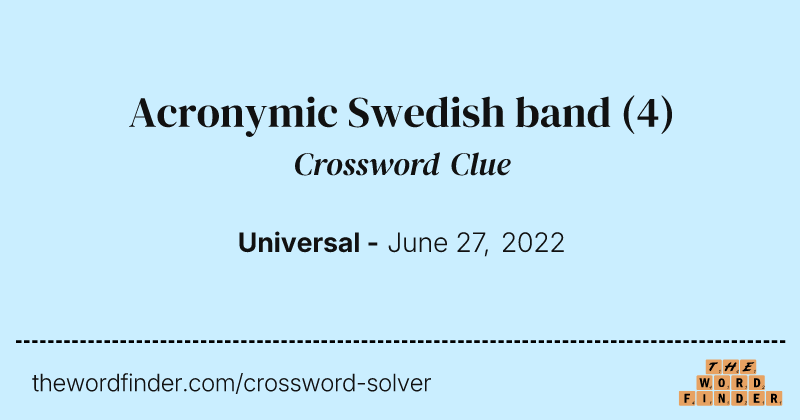 Acronymic Swedish band crossword clue image