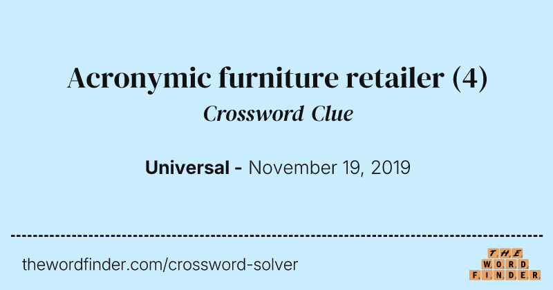 Acronymic furniture retailer crossword clue image