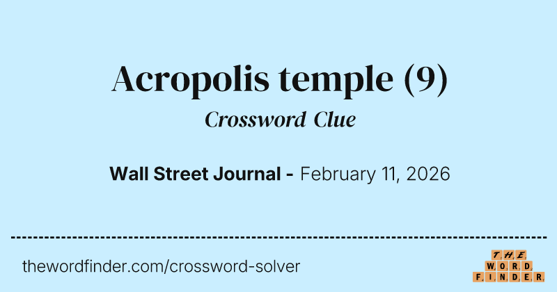 Acropolis temple crossword clue image