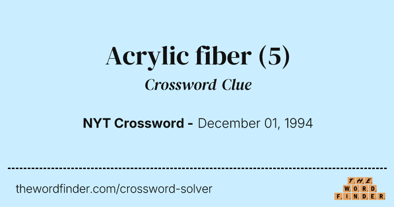 Acrylic fiber crossword clue image