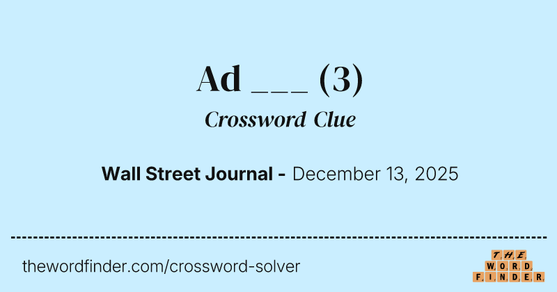 Ad ___ crossword clue image
