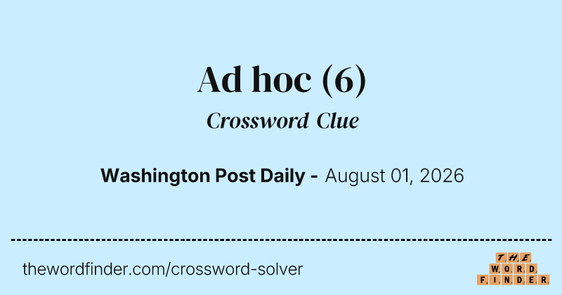 Ad hoc crossword clue image