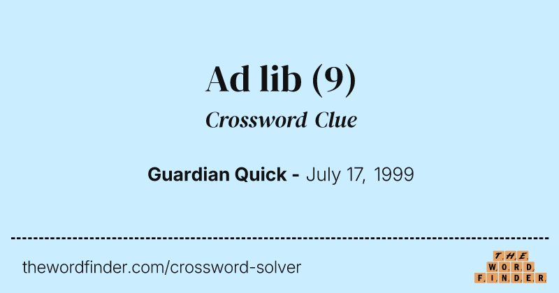Ad lib crossword clue image