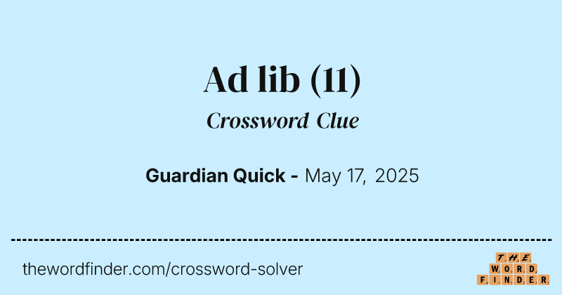 Ad lib crossword clue image