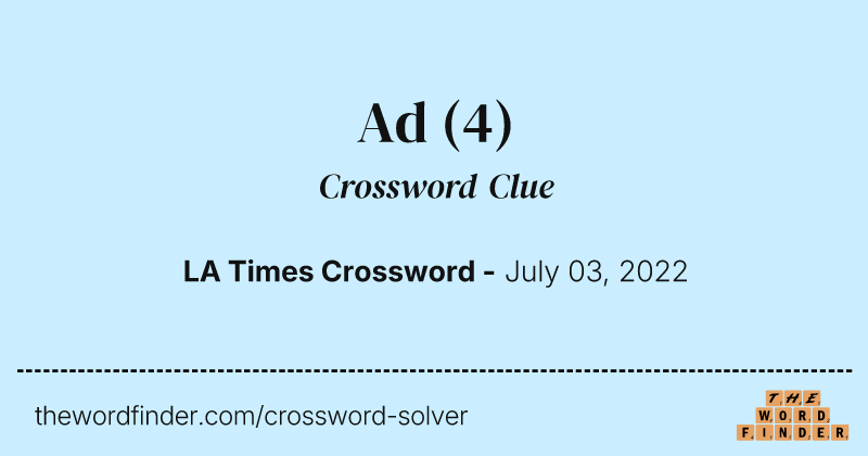 Ad crossword clue image