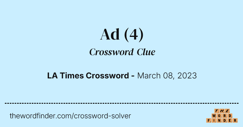 Ad crossword clue image
