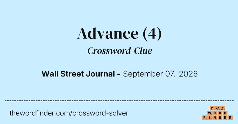 Advance crossword clue image